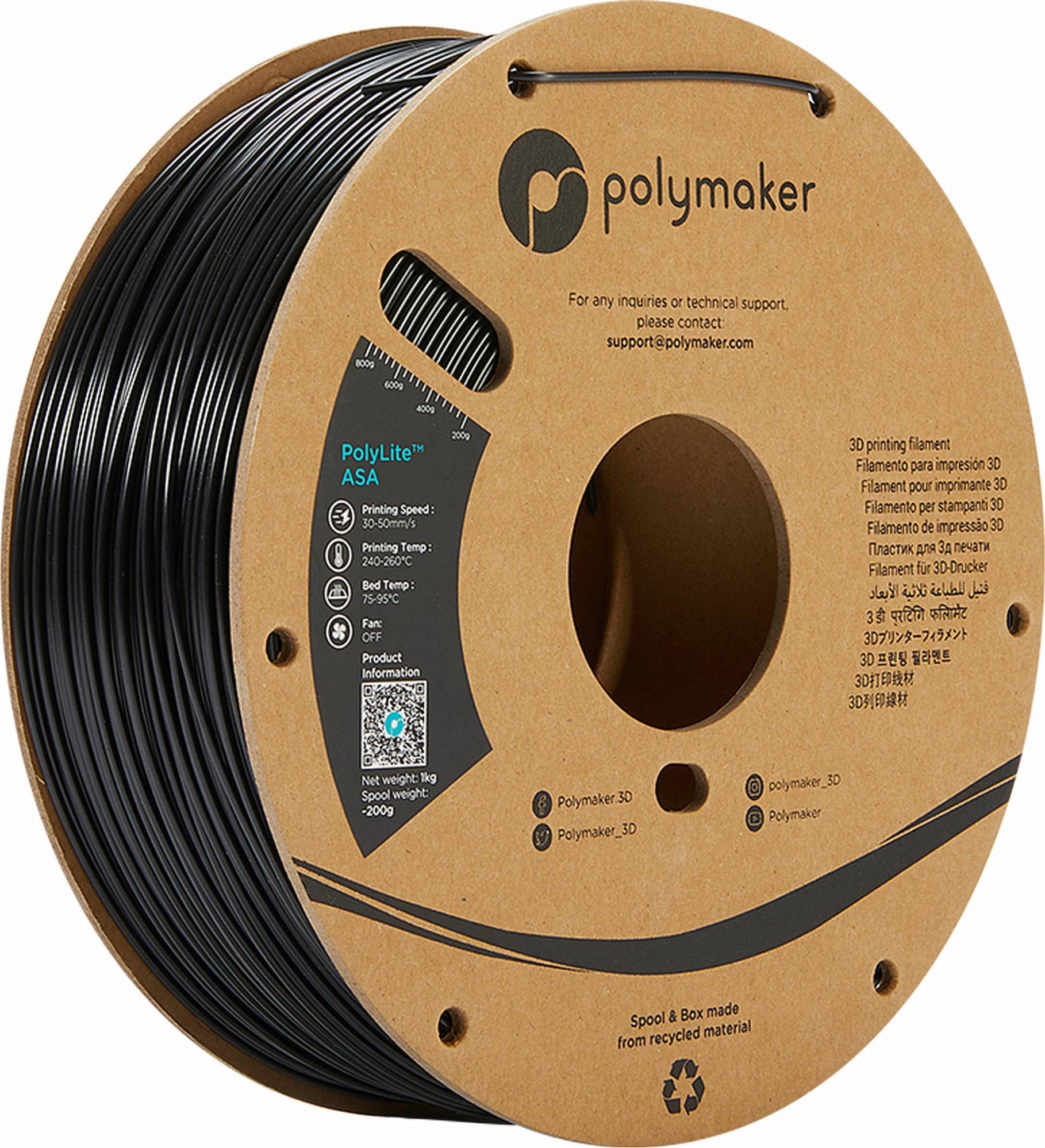 Polymaker PolyLite ASA Schwarz - 1,75 mm / 1000 g