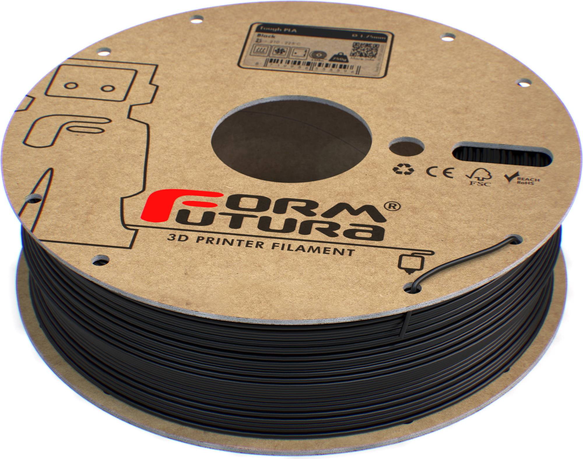 Formfutura Tough PLA Black - 1,75 mm / 750 g