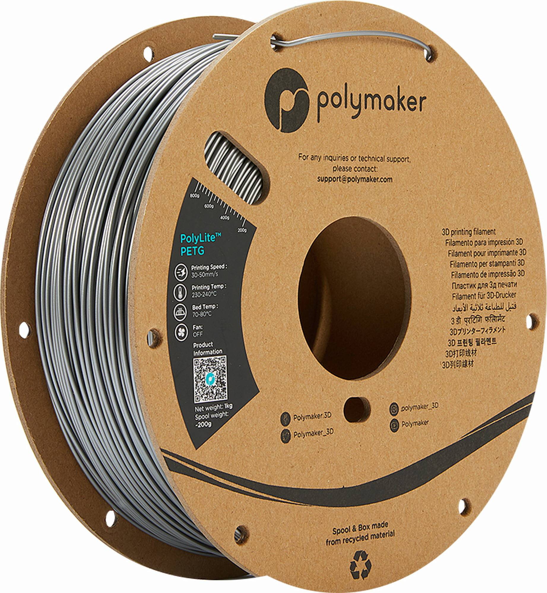 Polymaker PolyLite PETG Silver - 1,75 mm