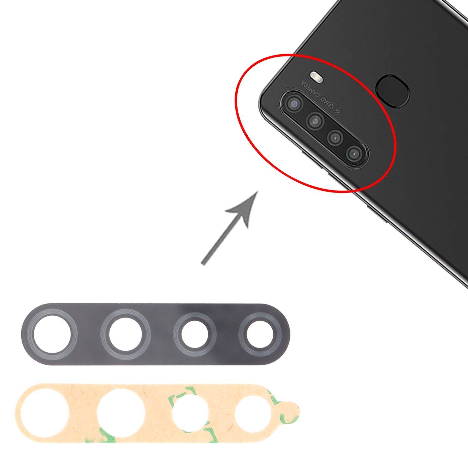 Back Kamera Linse Abdeckung Cover für Samsung Galaxy A21 Ersatz Teil