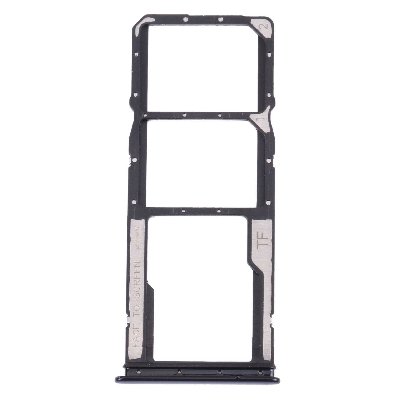 Dual SIM + Micro SD Karten Halter Adapter Schwarz für Xiaomi Redmi Note 10 4G / Note 10S Ersatzteil