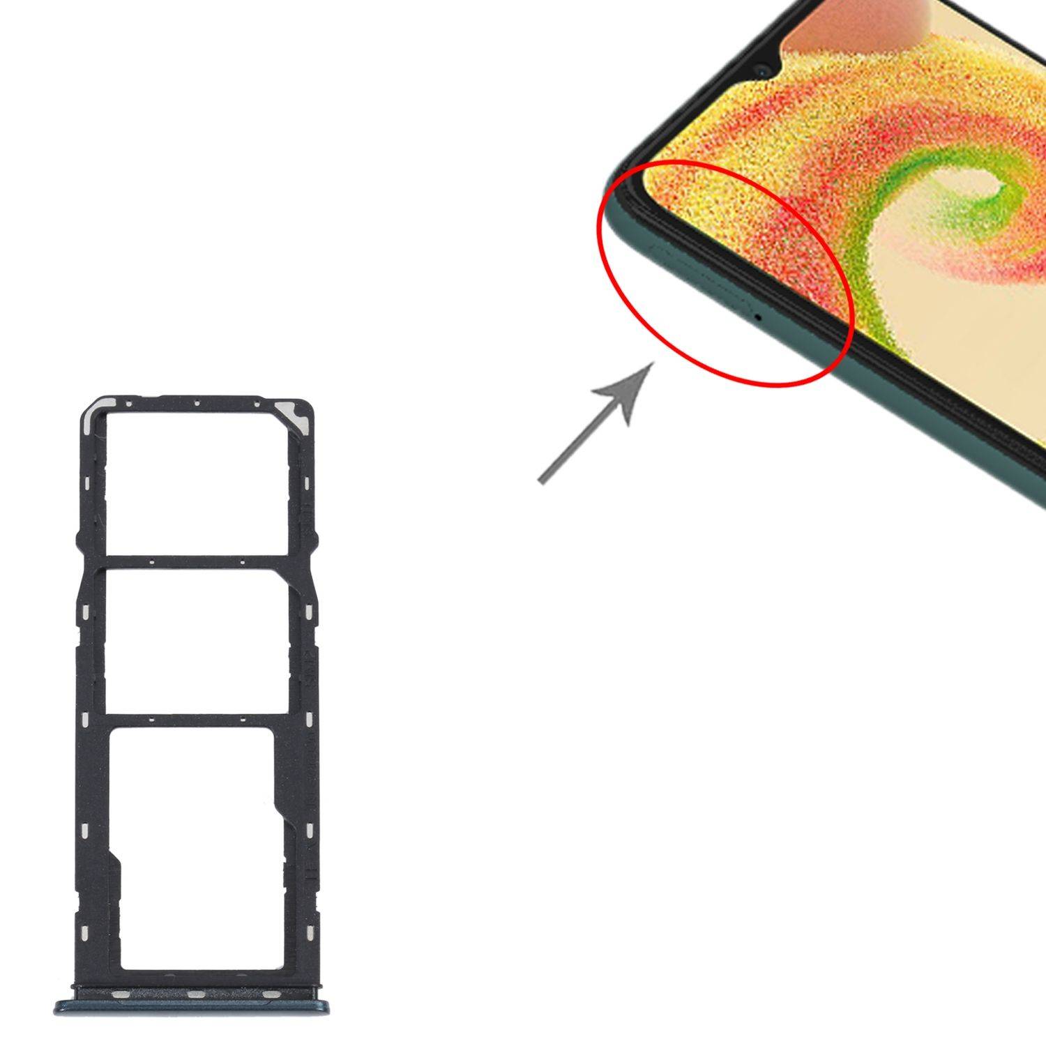 Dual Sim + Micro SD Karten Halter Adapter für Samsung Galaxy A04 SM-A045F Ersatzteil Grün