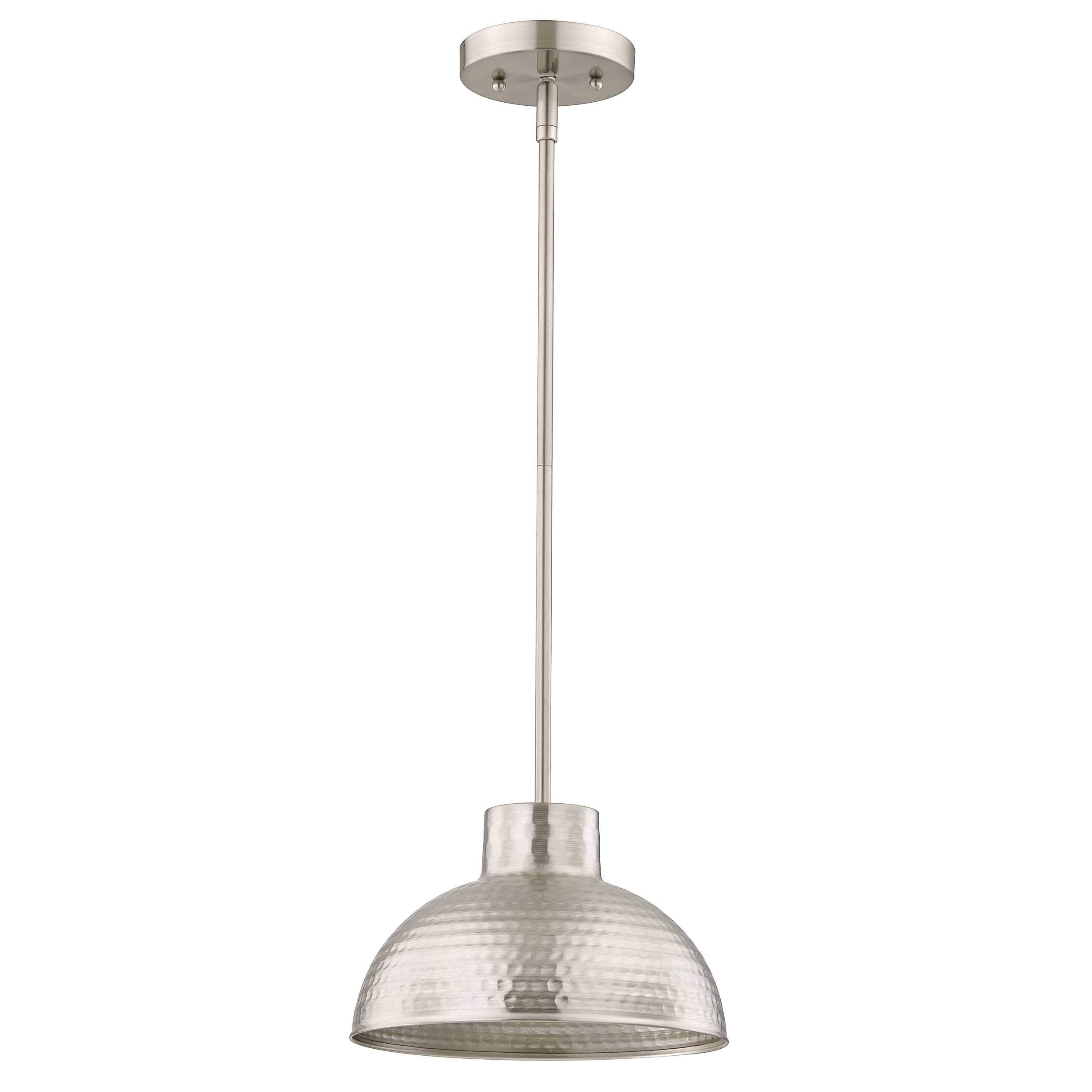 Einflammige Pendelleuchte Mini Nickel gebürstet