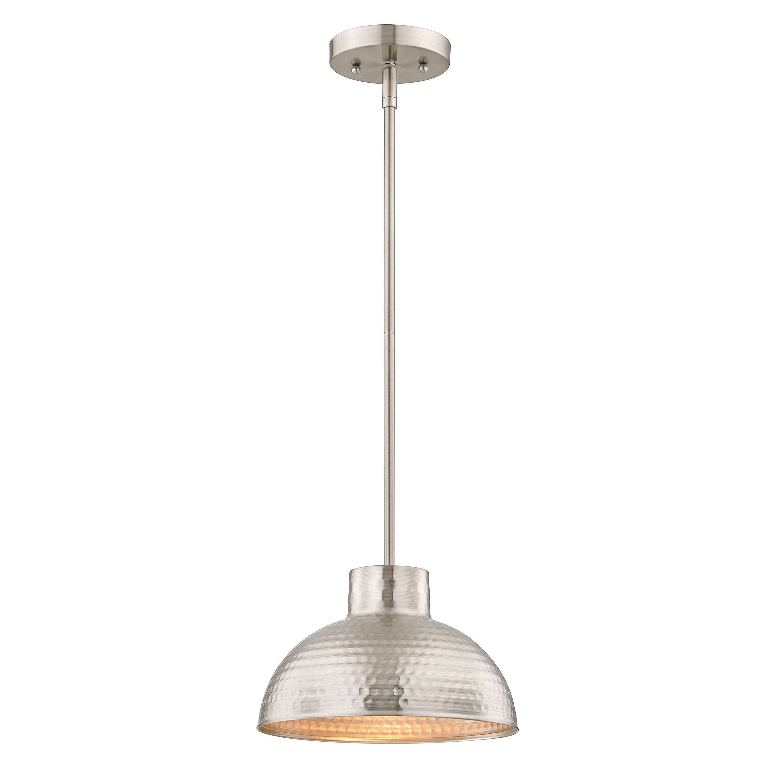 Einflammige Pendelleuchte Mini Nickel gebürstet
