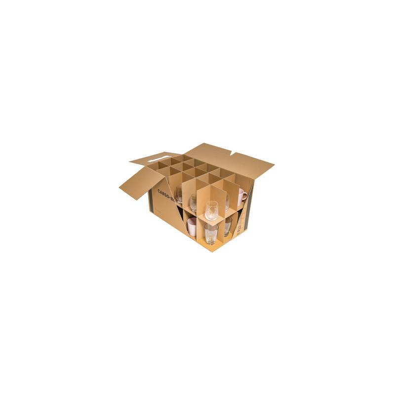 SMARTBOXPRO Gläserkarton, aus Wellpappe, braun