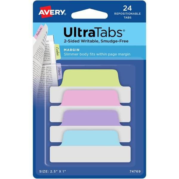 Haftstreifen UltraTabs 63,5x25,4 mm pastellfarben VE=24 Stück