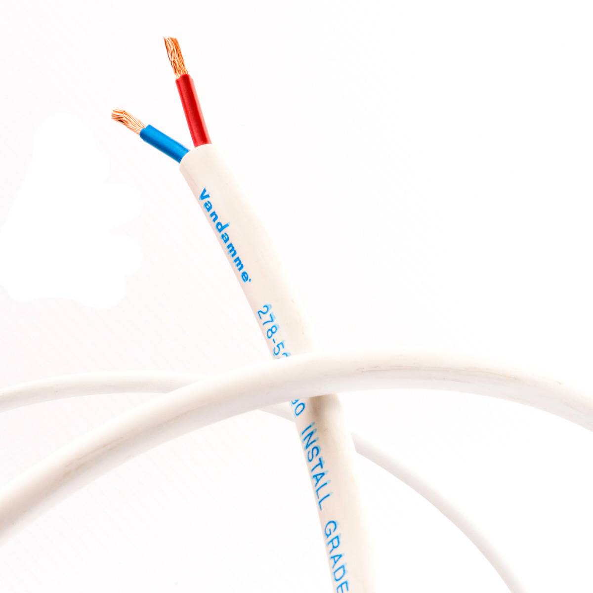 Van Damme White Line Speaker LSZH Twin Axial 2 x 0.75mm² Lautsprecher Installationskabel Meterware