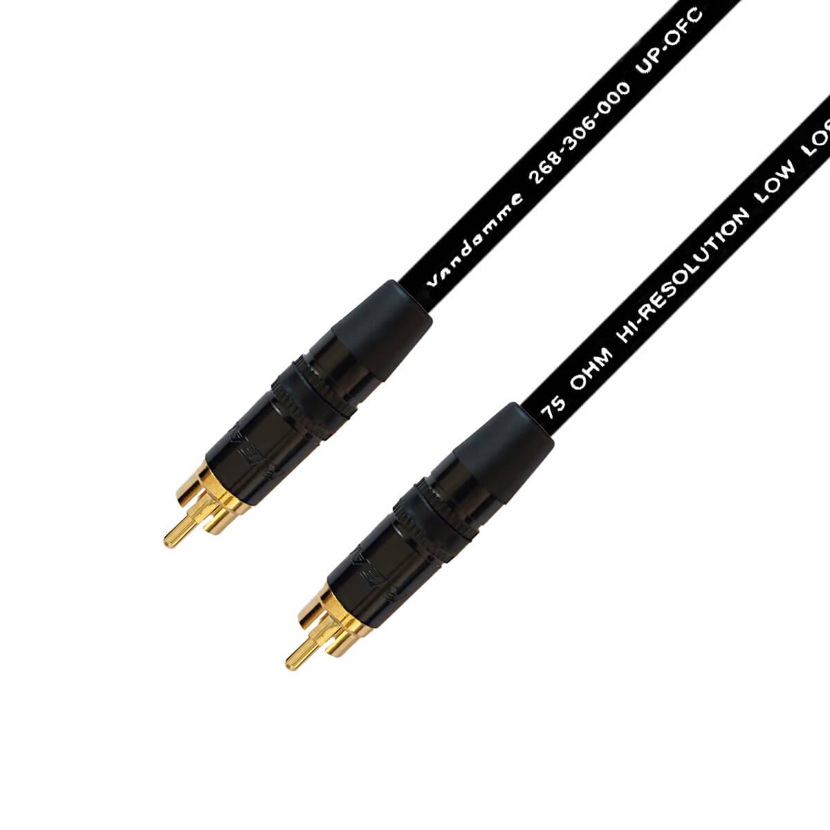 Van Damme Plasma Grade 75 Ohm Koaxialkabel RCA Digital Audio S/PDIF und Video 20m Schwarz