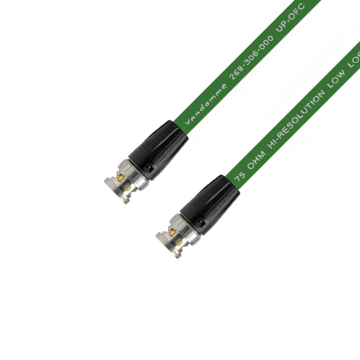 Van Damme Plasma Grade 75 Ohm Koaxialkabel BNC Wordclock und Video 20m Grün