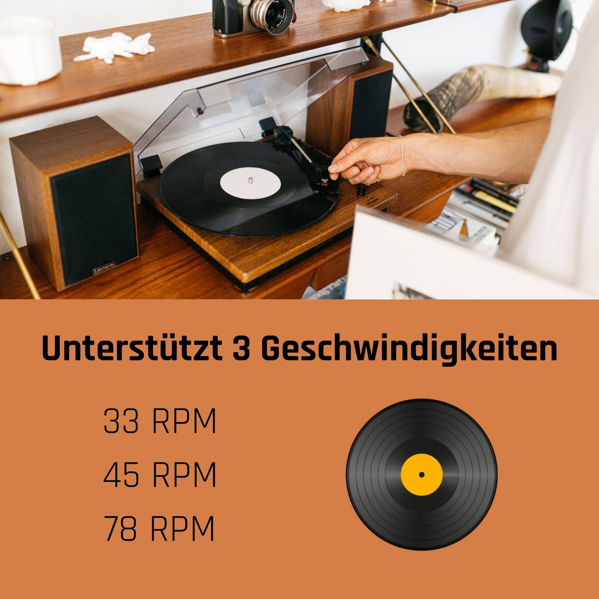 Lenco LS-100WD Plattenspieler: Wo Tradition auf Moderne trifftMit dem Lenco LS-100WD Plattenspieler erleben Sie Ihre Vinyl-Sammlung in bester