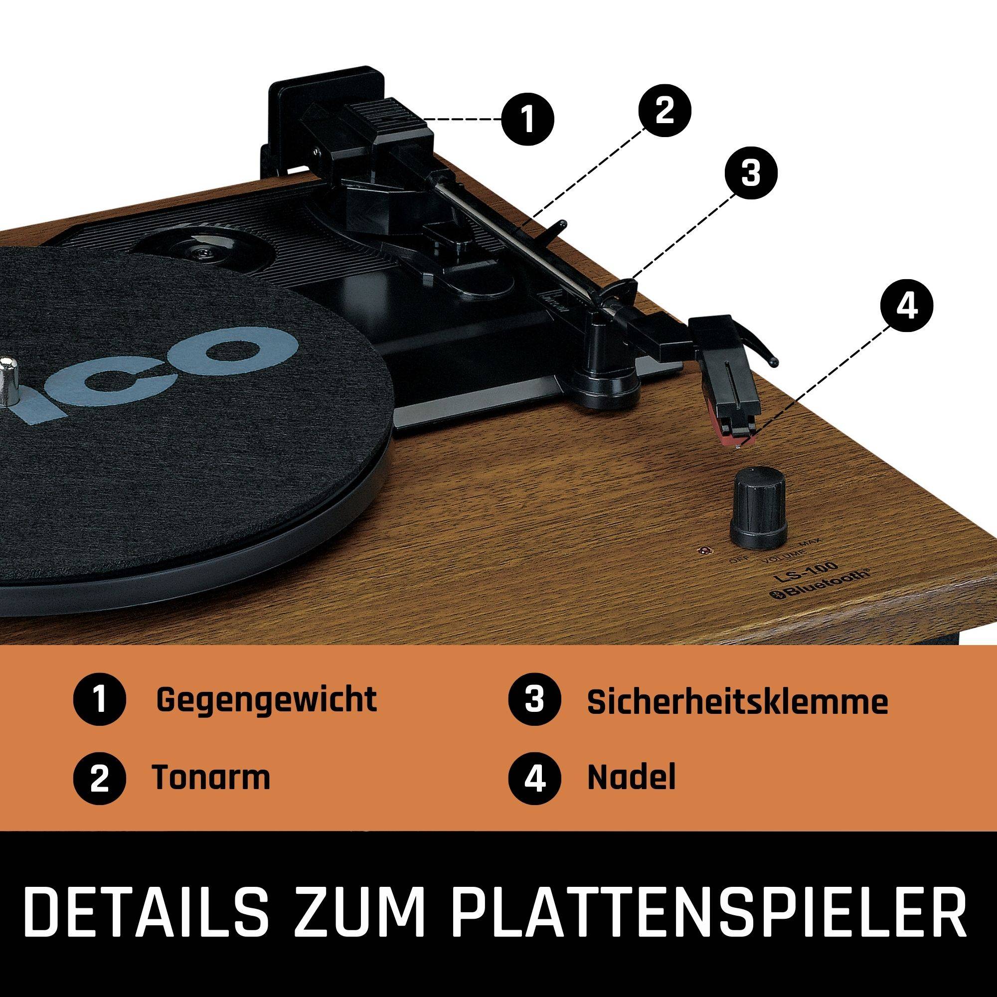 Lenco LS-100WD Plattenspieler: Wo Tradition auf Moderne trifftMit dem Lenco LS-100WD Plattenspieler erleben Sie Ihre Vinyl-Sammlung in bester