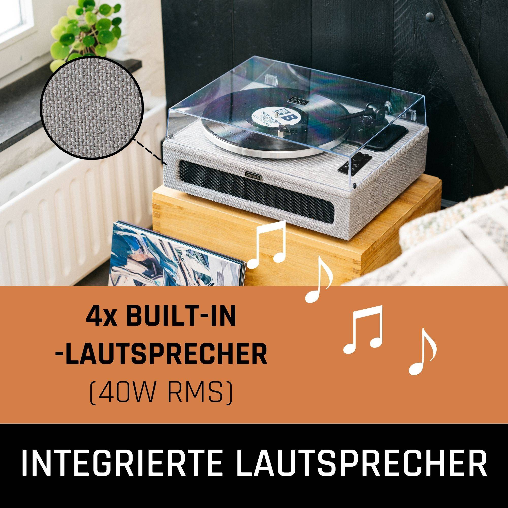 Entdecken Sie den Lenco LS-440 Plattenspieler Genießen Sie Ihre Lieblings-LP oder streamen Sie Ihre Top-Playlist direkt über Bluetooth® 5.0 mit de