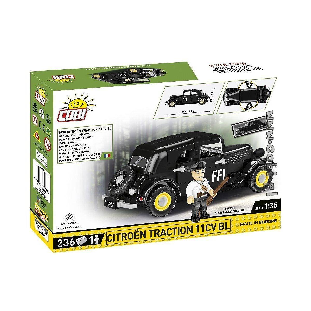 1938 CITROEN TRACTION 11C - Modell, 236 Teile, ab 7 Jahren