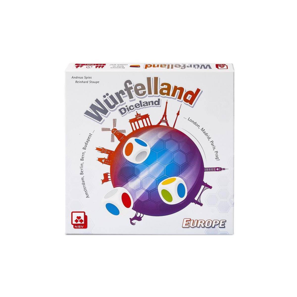 Würfelland, Würfelspiel, für 2-4 Spieler, ab 8 Jahren (DE-Ausgabe)