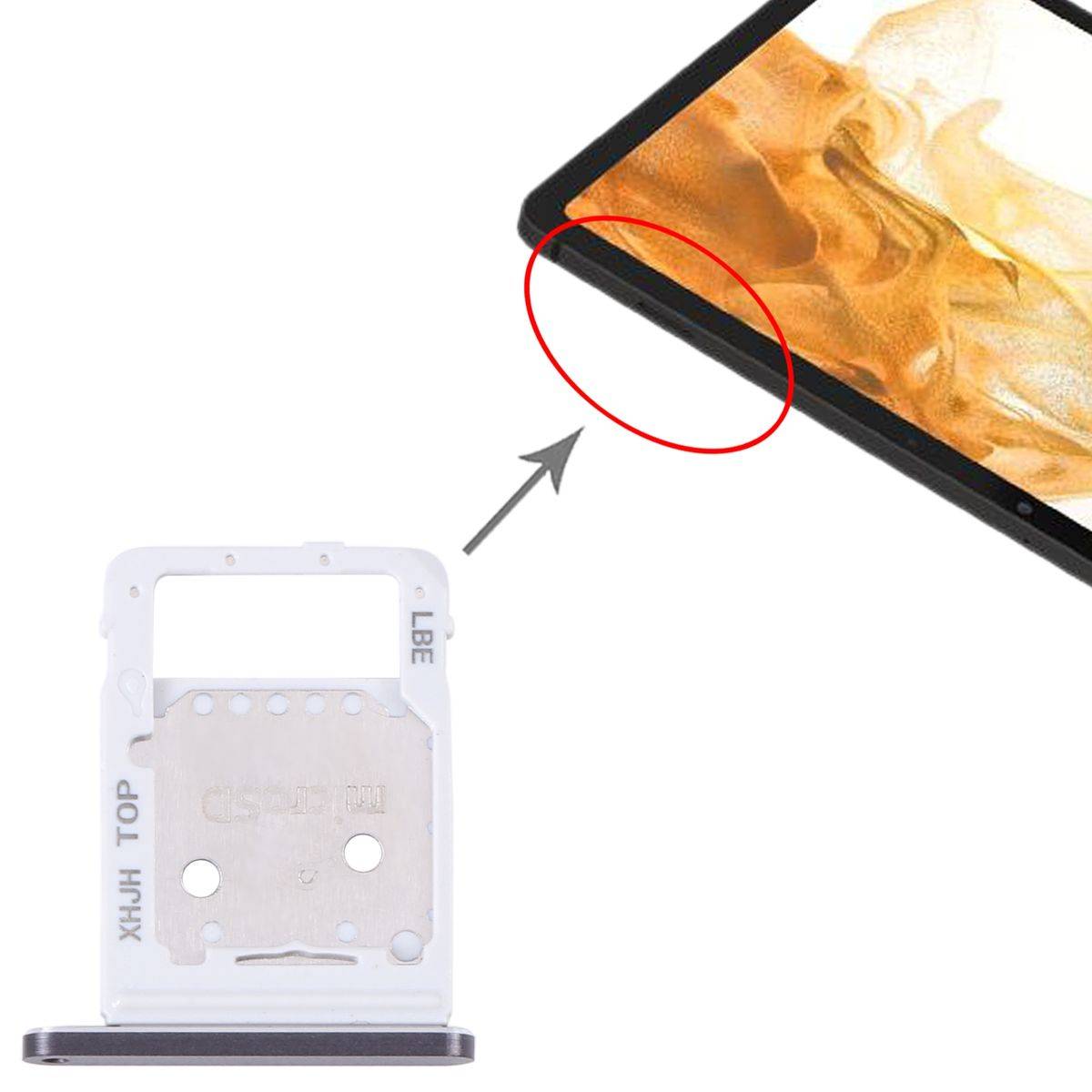 SIM SD Karten Halter für Samsung Galaxy Tab S8 Plus Ersatzteil Schwarz