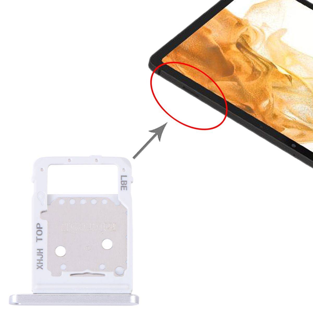 SIM SD Karten Halter für Samsung Galaxy Tab S8 Plus Ersatzteil Silber