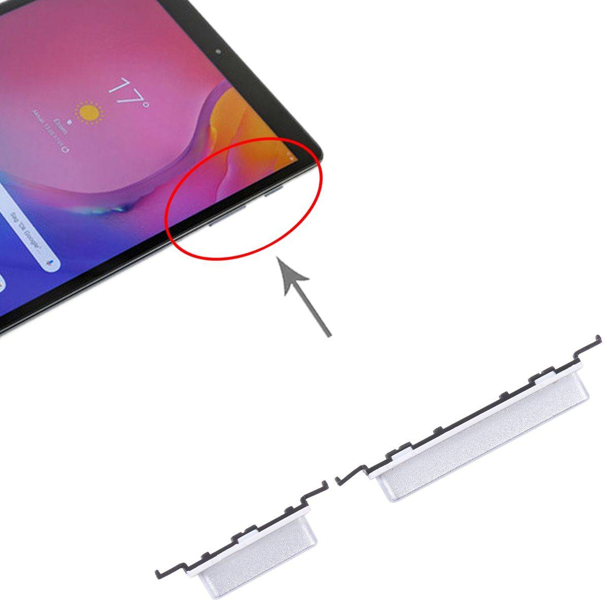 Power Volume Button für Samsung Galaxy Tab A 10.1 2019 Ersatz Silber
