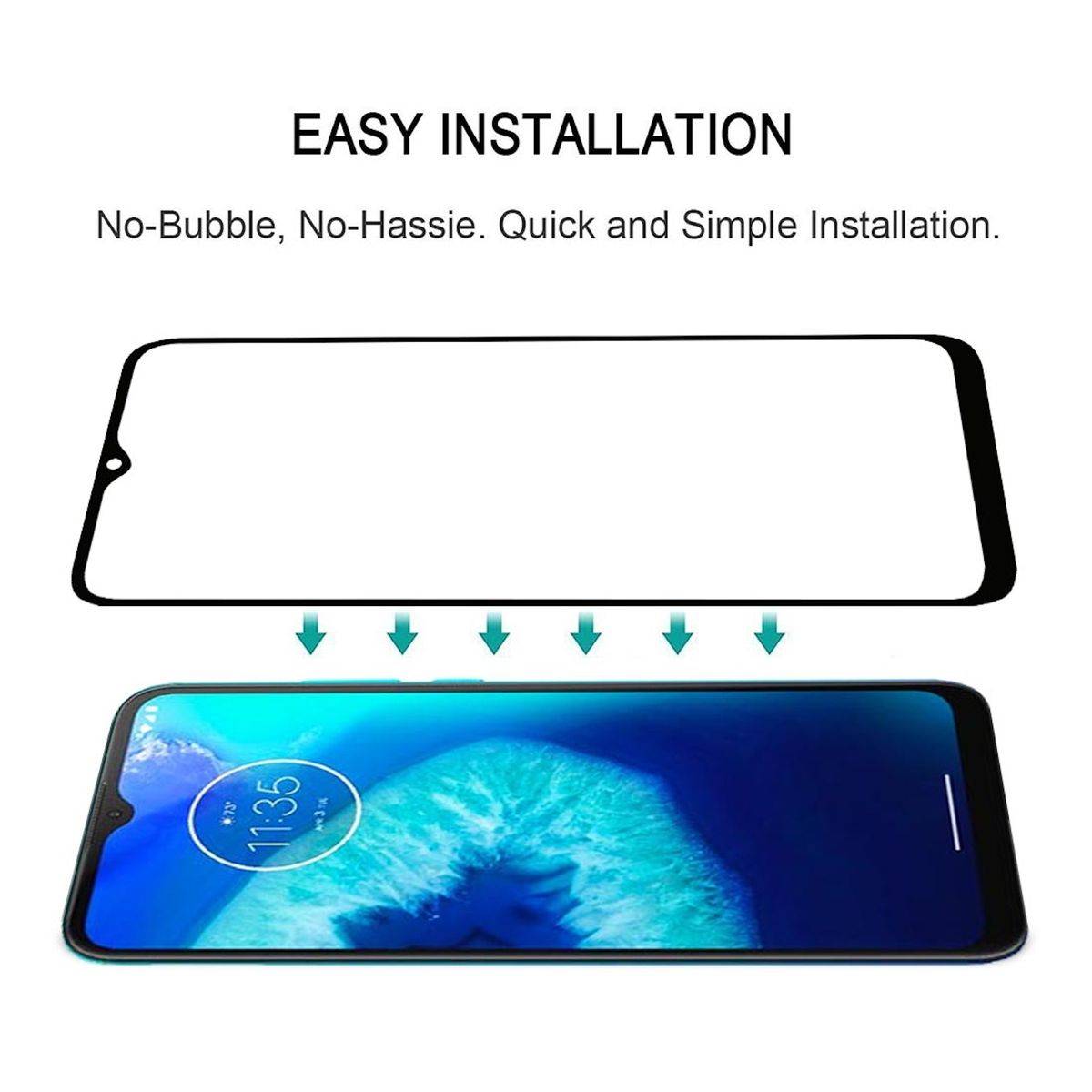 Für Motorola Moto G8 Power Lite 3D Premium 0,3 mm H9 Hart Glas Schwarz Folie Schutz Hülle Neu