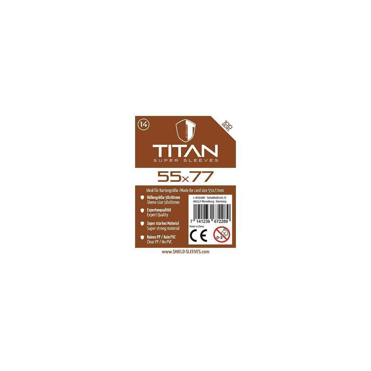 1026272 - Titan - 100 Super Sleeves für Kartengröße 55 x 77 mm