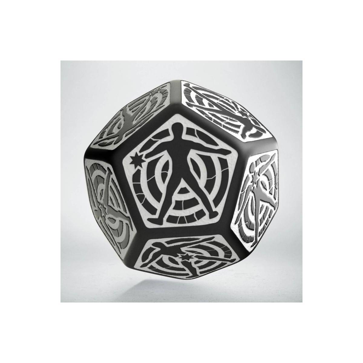 12HIT01 - D12 Hit Location Würfel, schwarz und weiß