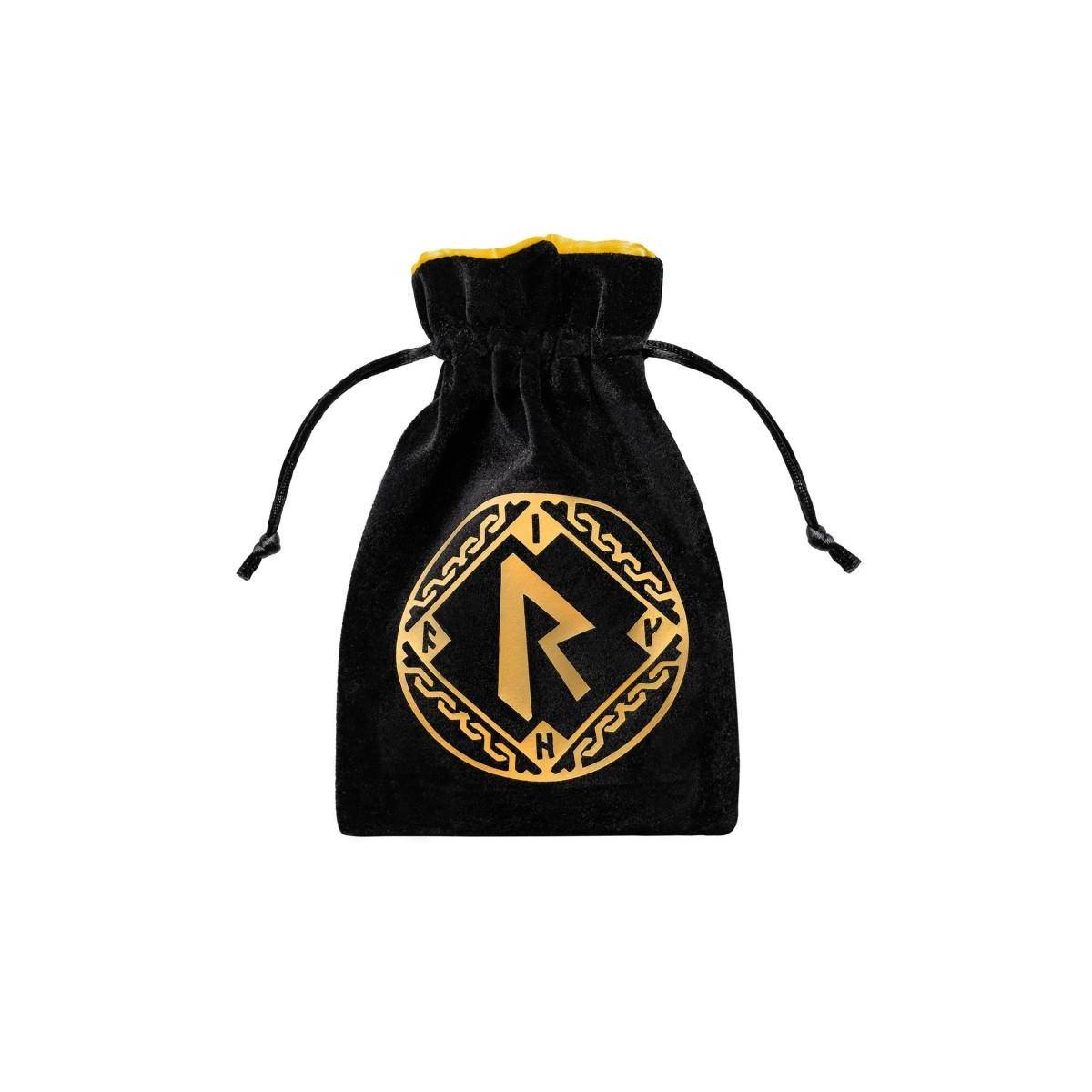 BRUN201 - Runic schwarz & golden Velour, Würfeltasche