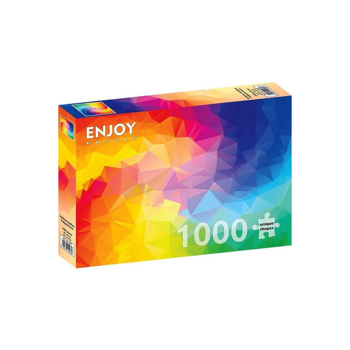 ENJOY-1239 - Regenbogen Farbverlauf Poligonal Swirl, Puzzle, 1000 Teile