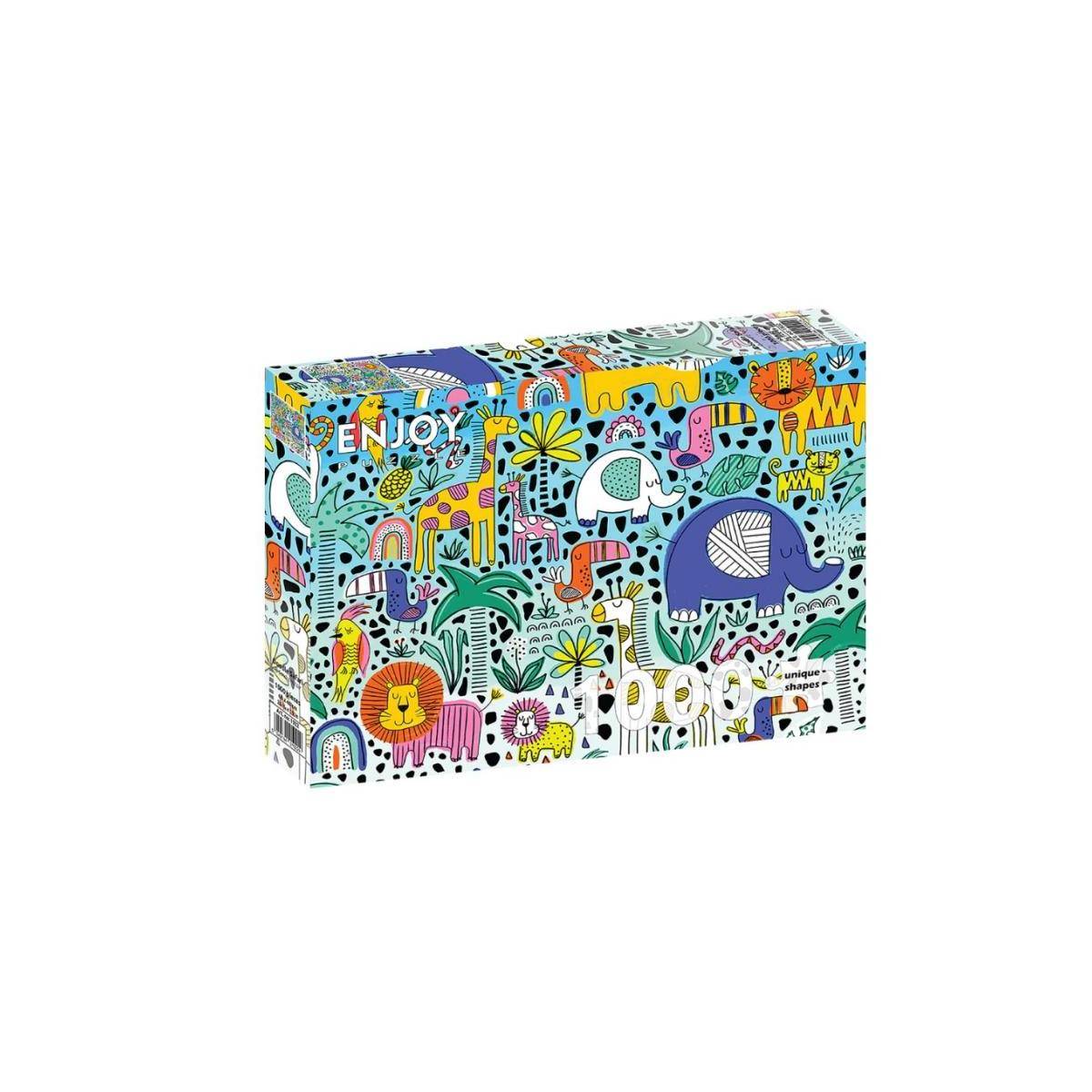 ENJOY-1922 - Doodle Safari, Puzzle, 1000 Teile