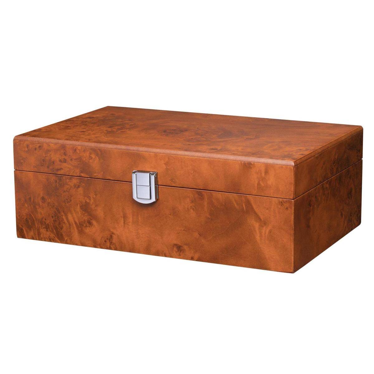 Schachfigurenbox, Wurzelholzoptik, 240 x 155 x 85 mm