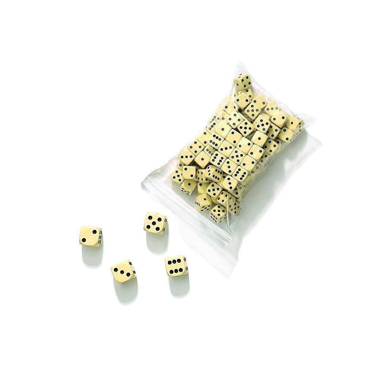 7381 - Würfel, 16 mm elfenbeinfarben, 100er Beutel, (DE-Ausgabe)