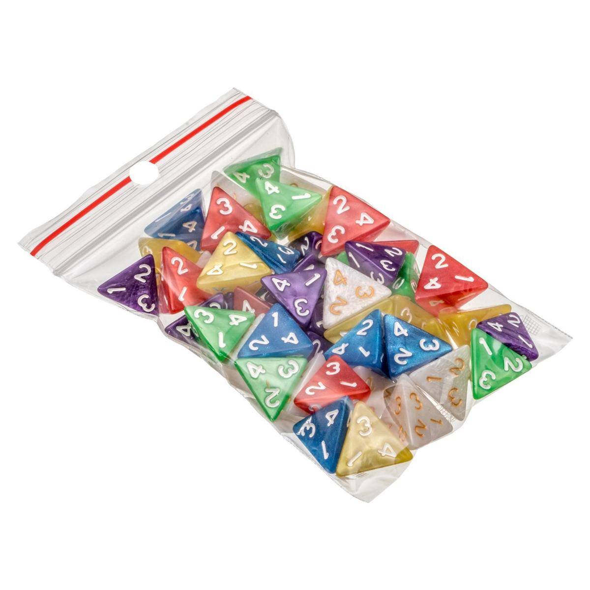 Würfel, 4-seitig, pearl, 50er Beutel