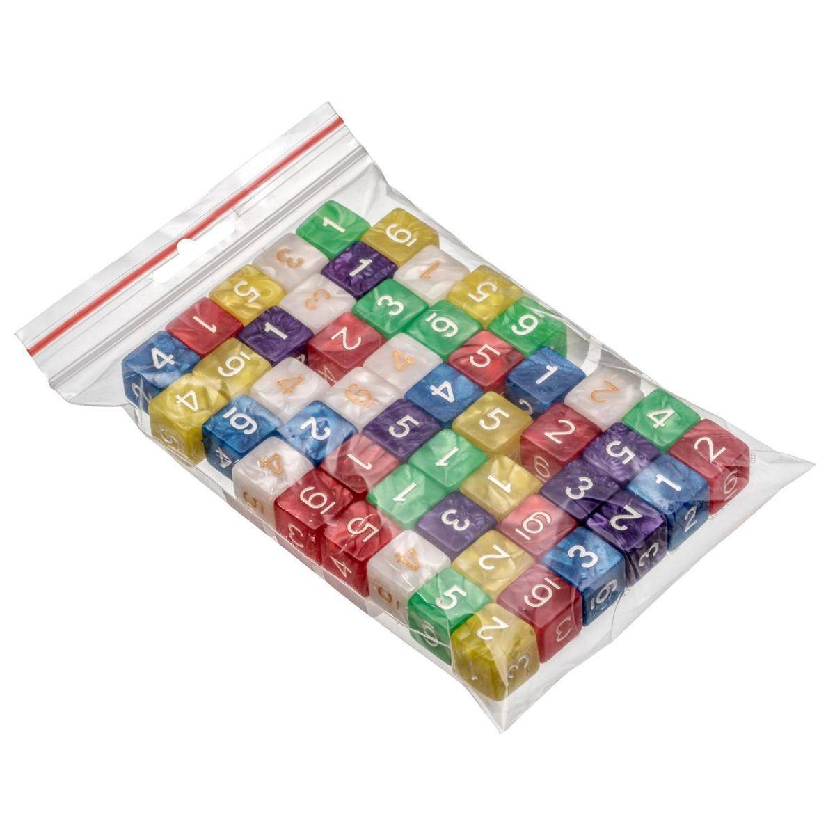 Würfel, 6 seitig, pearl, 50er Beutel