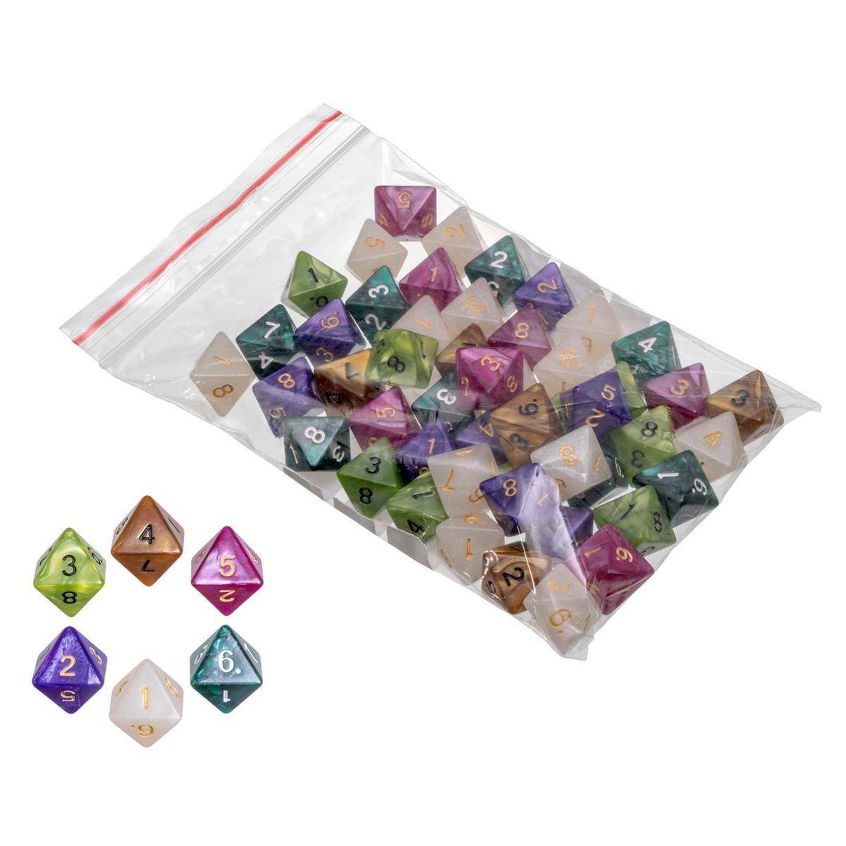 Würfel, 8-seitig, pearl, 50er Beutel