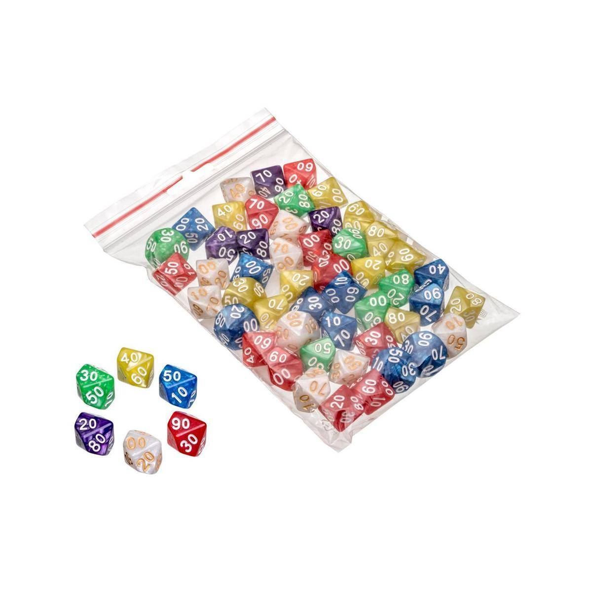 7770 - Würfel, 100er, pearl, 50er Beutel, (DE-Ausgabe)