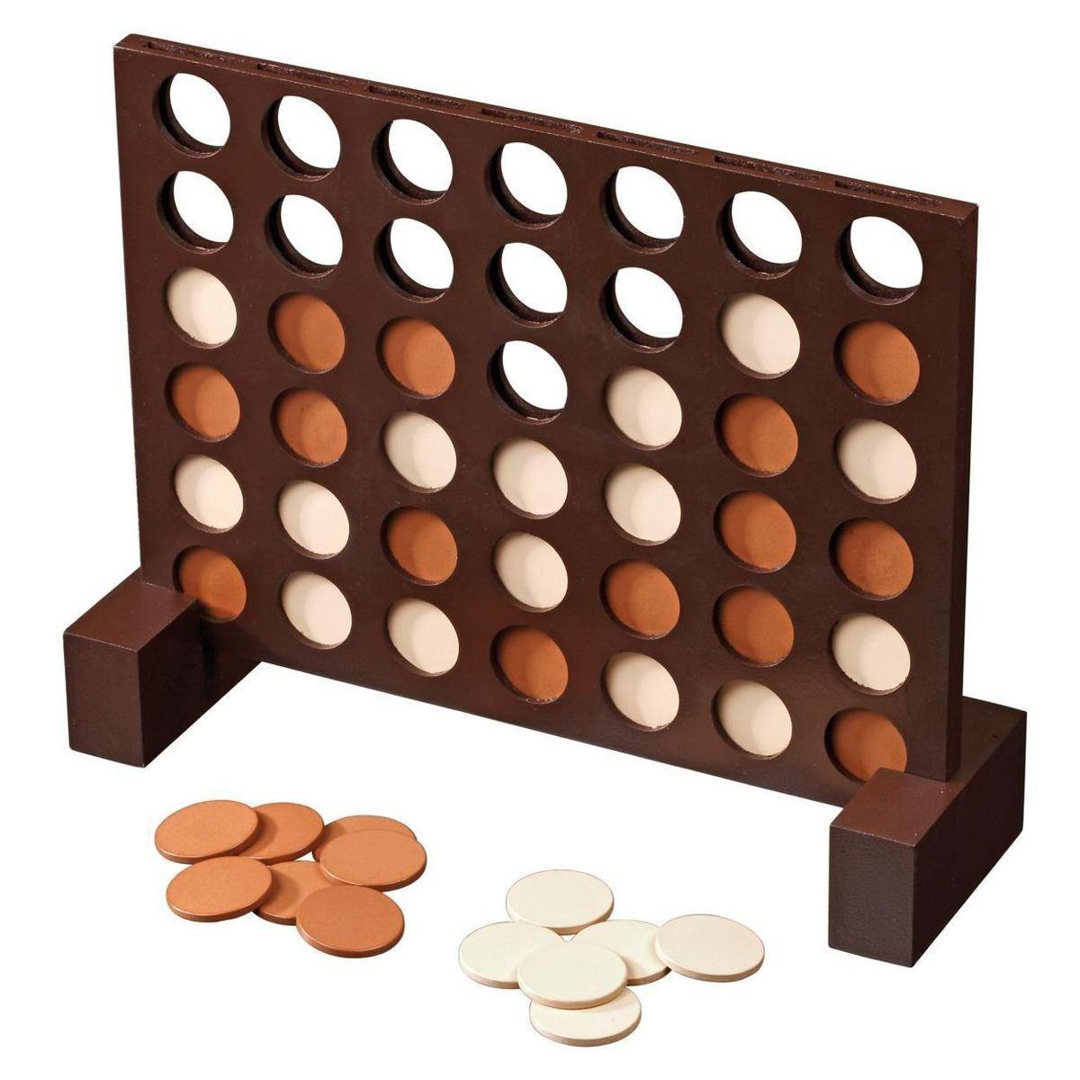 3237 - Viererreihe, Brettspiel aus Holz, 1-2 Spieler, ab 8 Jahren