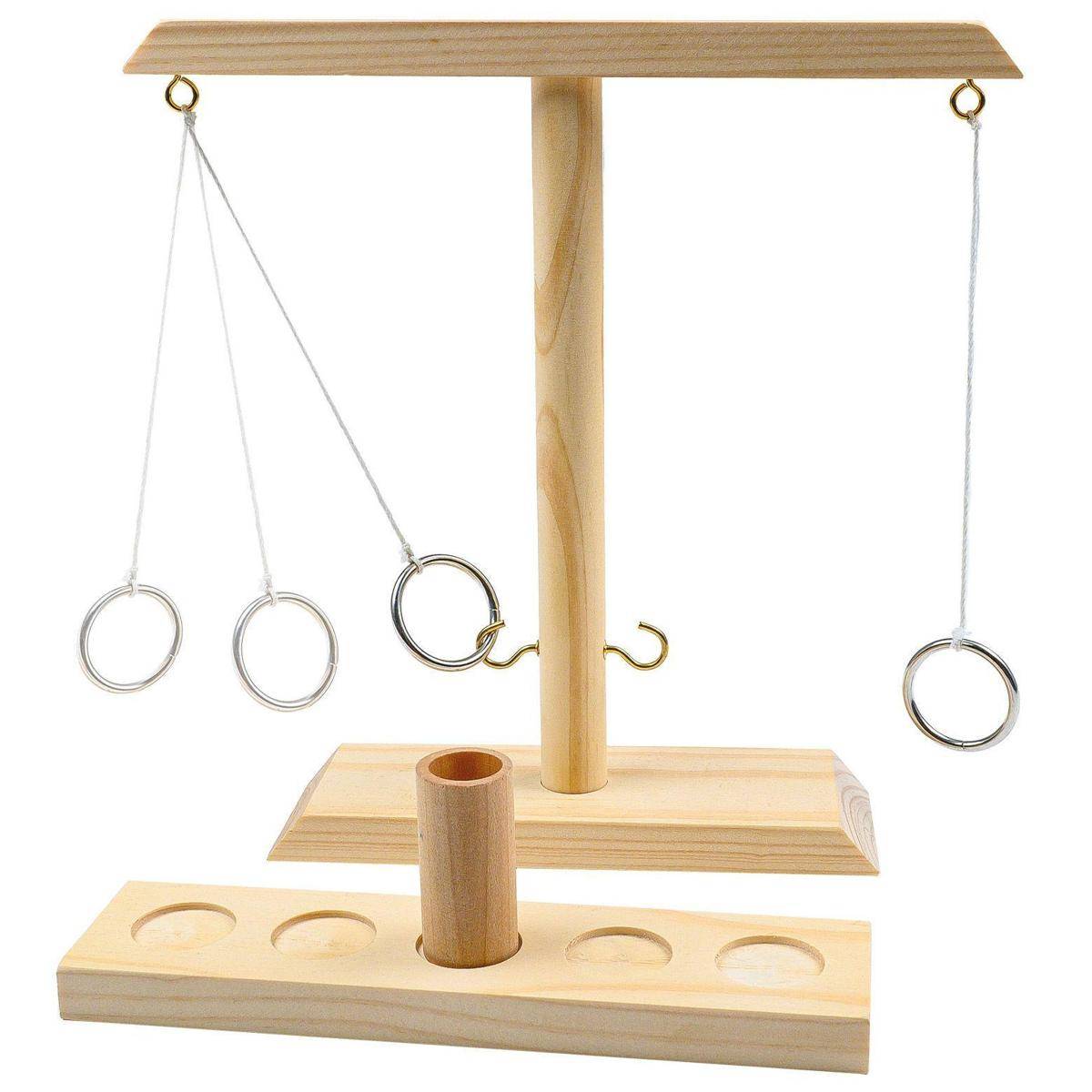 3242 - Swing the Ring, Partyspiel, Brettspiel aus Holz, 1-2 Spieler, ab 8 Jahre