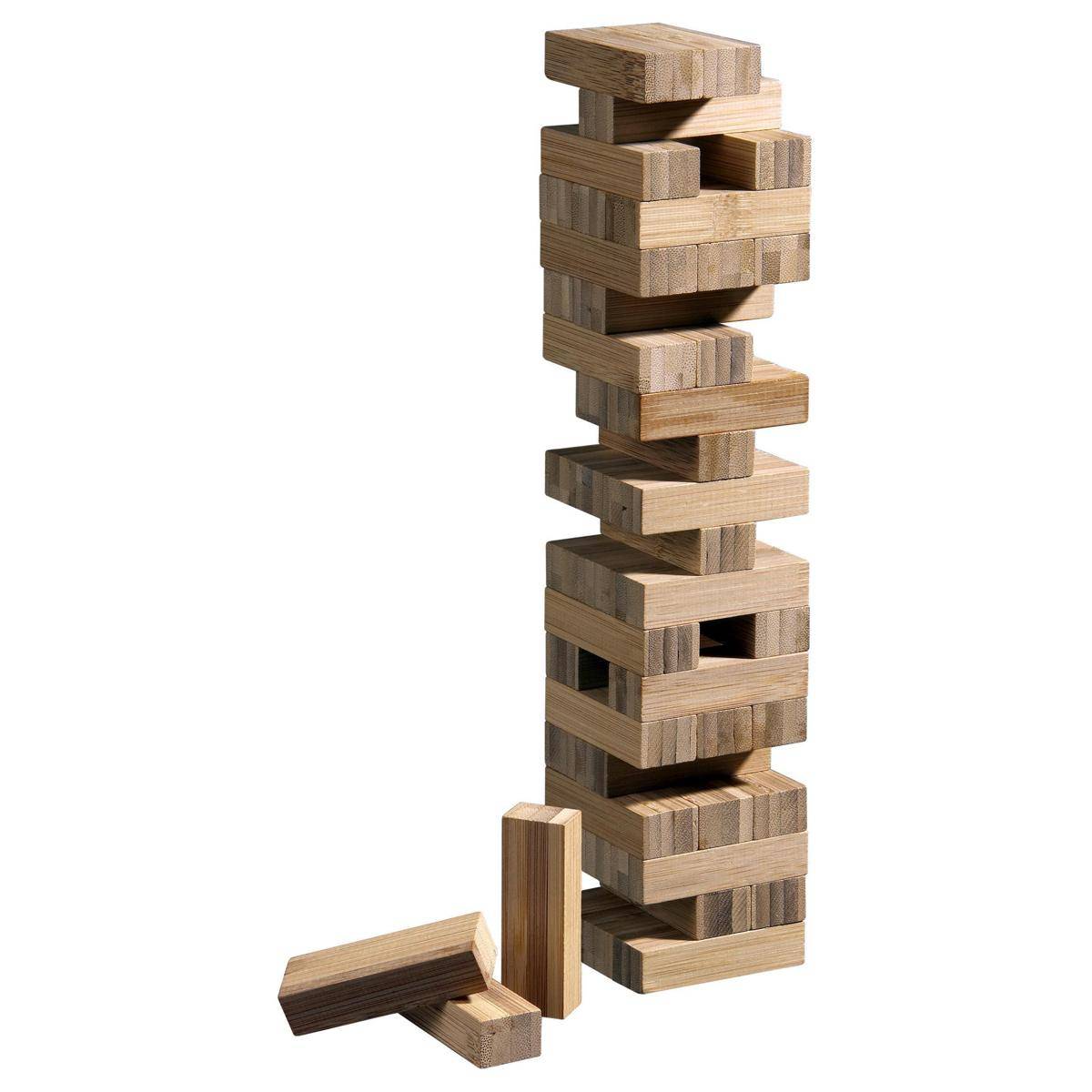 Wackelturm, Bambus, Geschicklichkeitsspiel, für 2-6 Spieler, ab 6 Jahren