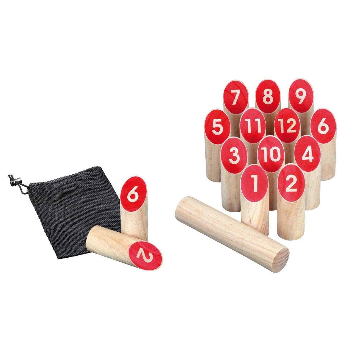 Number Kubb Game , Geschicklichkeitsspiel aus Holz, 1-2 Spieler, ab 8 Jahren