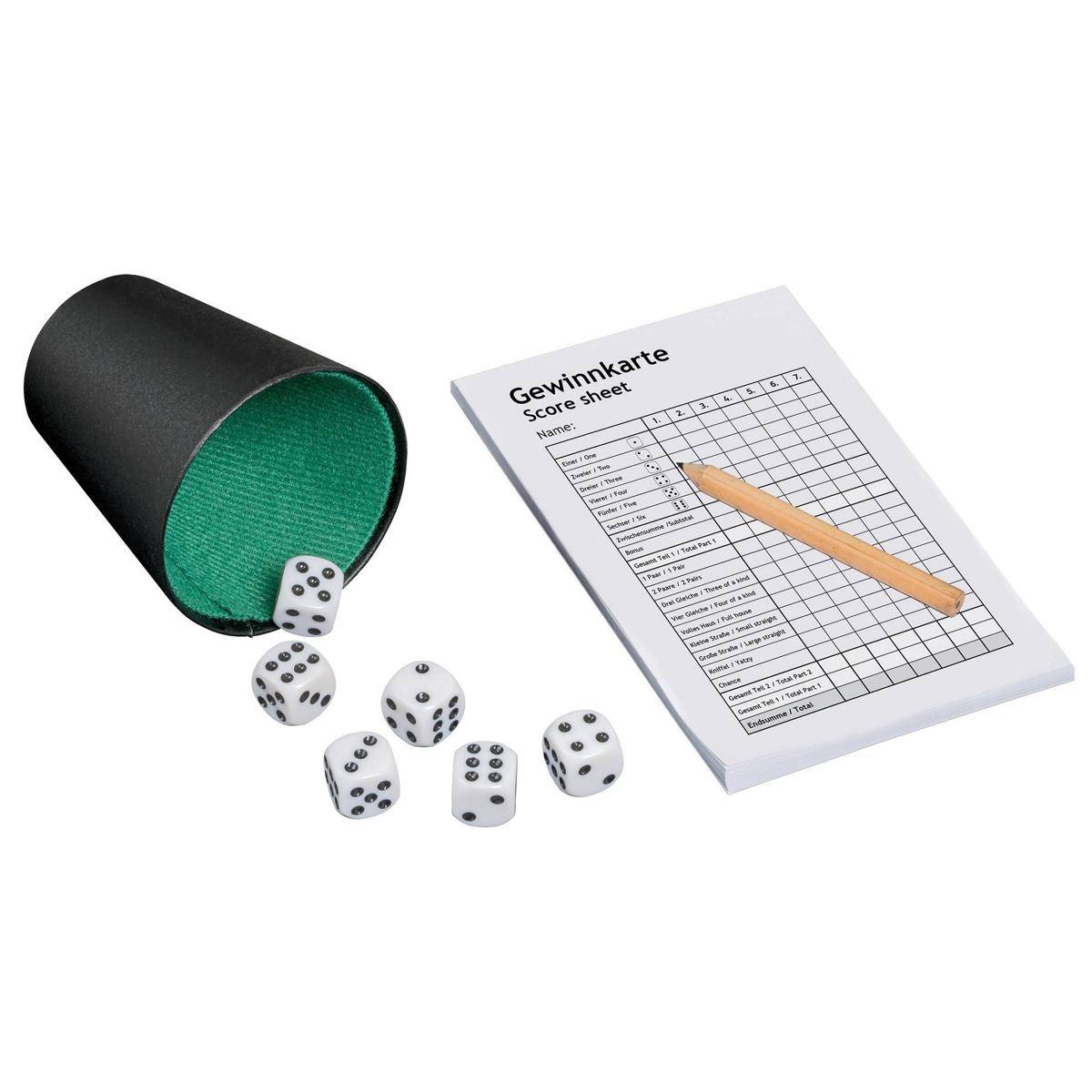 Yatzi, Würfelspiel aus Holz, 2-5 Spieler, ab 6 Jahren