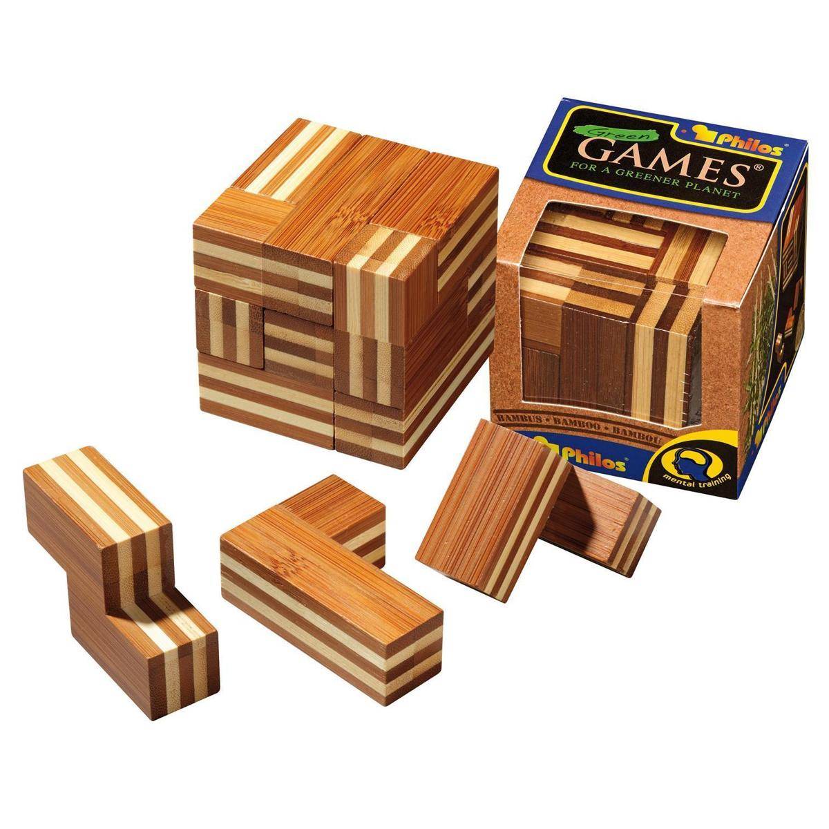 Somawürfel, Bambus, Puzzlespiel, für 1 Spieler, ab 6 Jahren