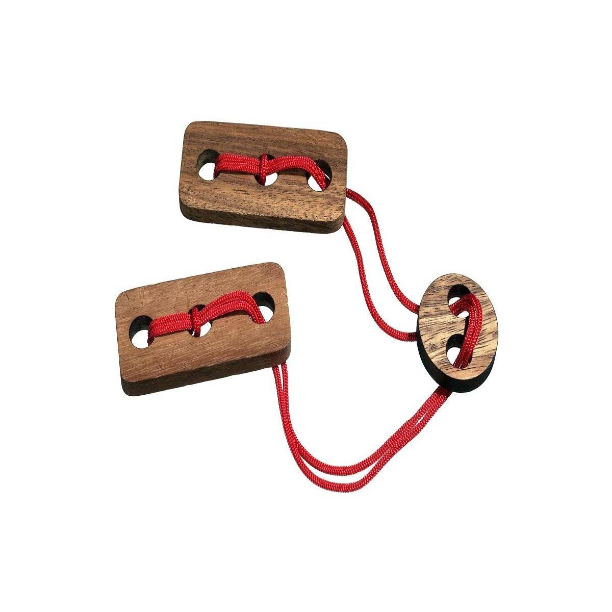 6101 - Befrei den Ring, Seilpuzzle, Brettspiel aus Holz, 1 Spieler, ab 6 Jahre