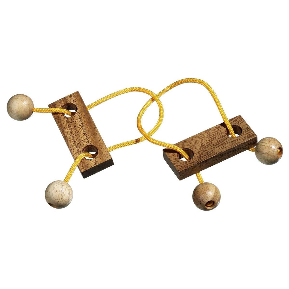 Doppelpuzzle, Seilpuzzle,Brettspiel aus Holz, 1-2 Spieler, ab 8 Jahre