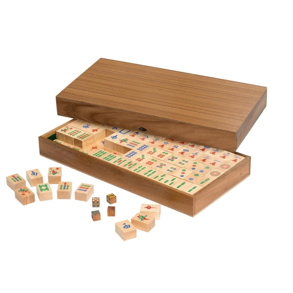 6322 - Mah Jongg, aus Holz, ohne arabische Zahlen, Brettspiel aus Holz, 1-2 Spieler 6322 - Mah Jongg, aus Holz, ohne arabische Zahlen, Brettspiel aus Holz, 1-2 Spieler