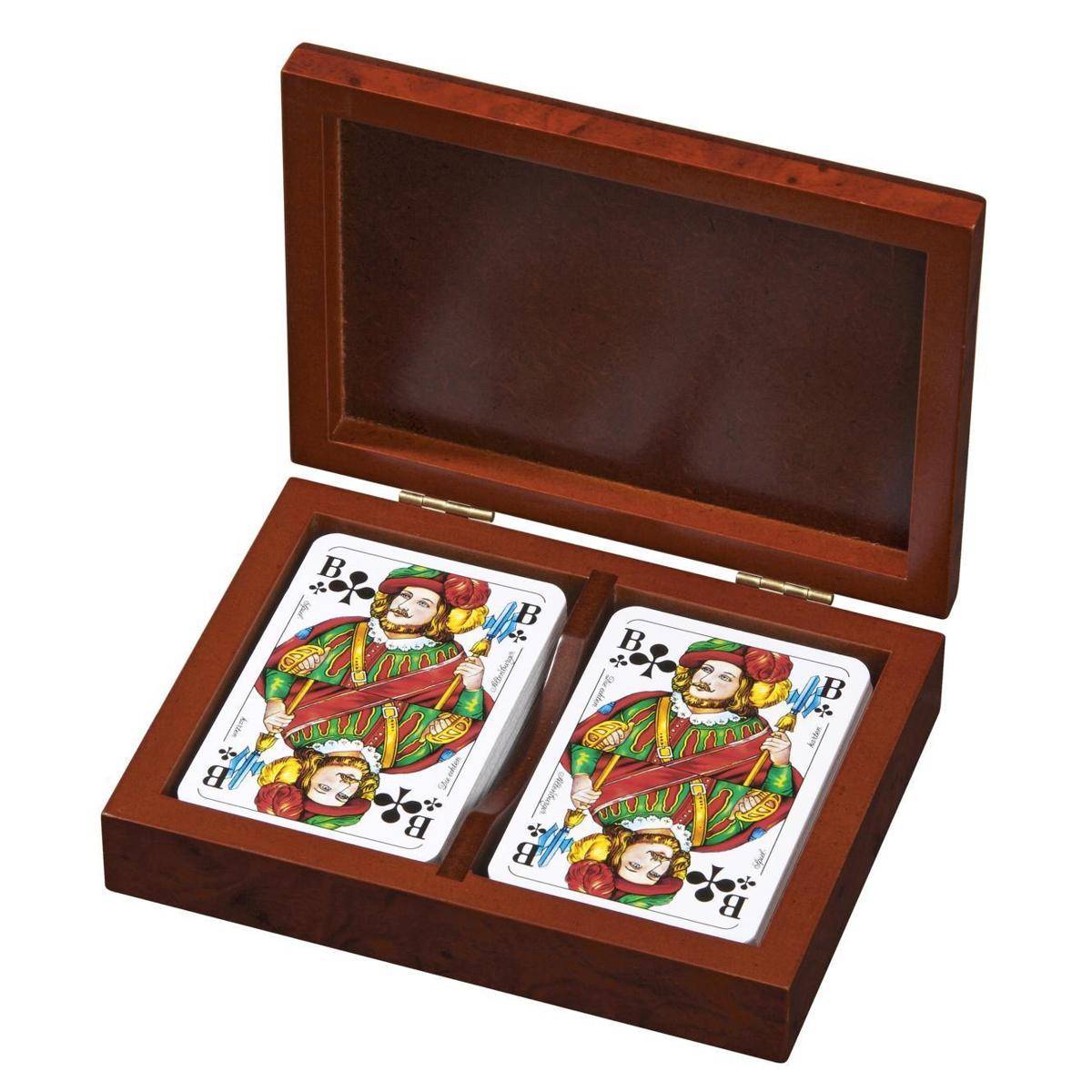 Rommé, in Holzbox, Kartenspiel, für 2-6 Spieler, ab 6 Jahren