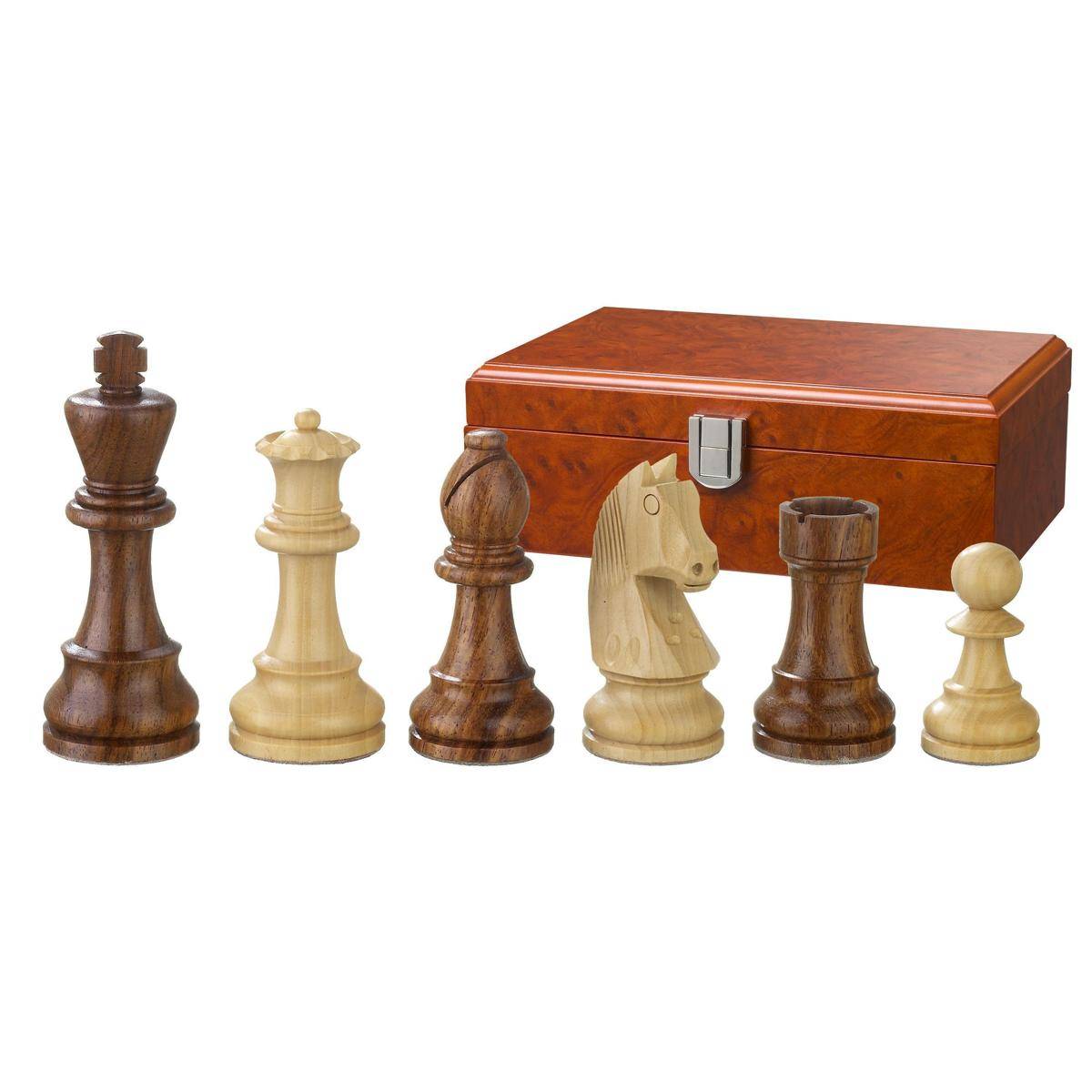 Schachfiguren Artus, Königshöhe 90 mm, in Holzbox