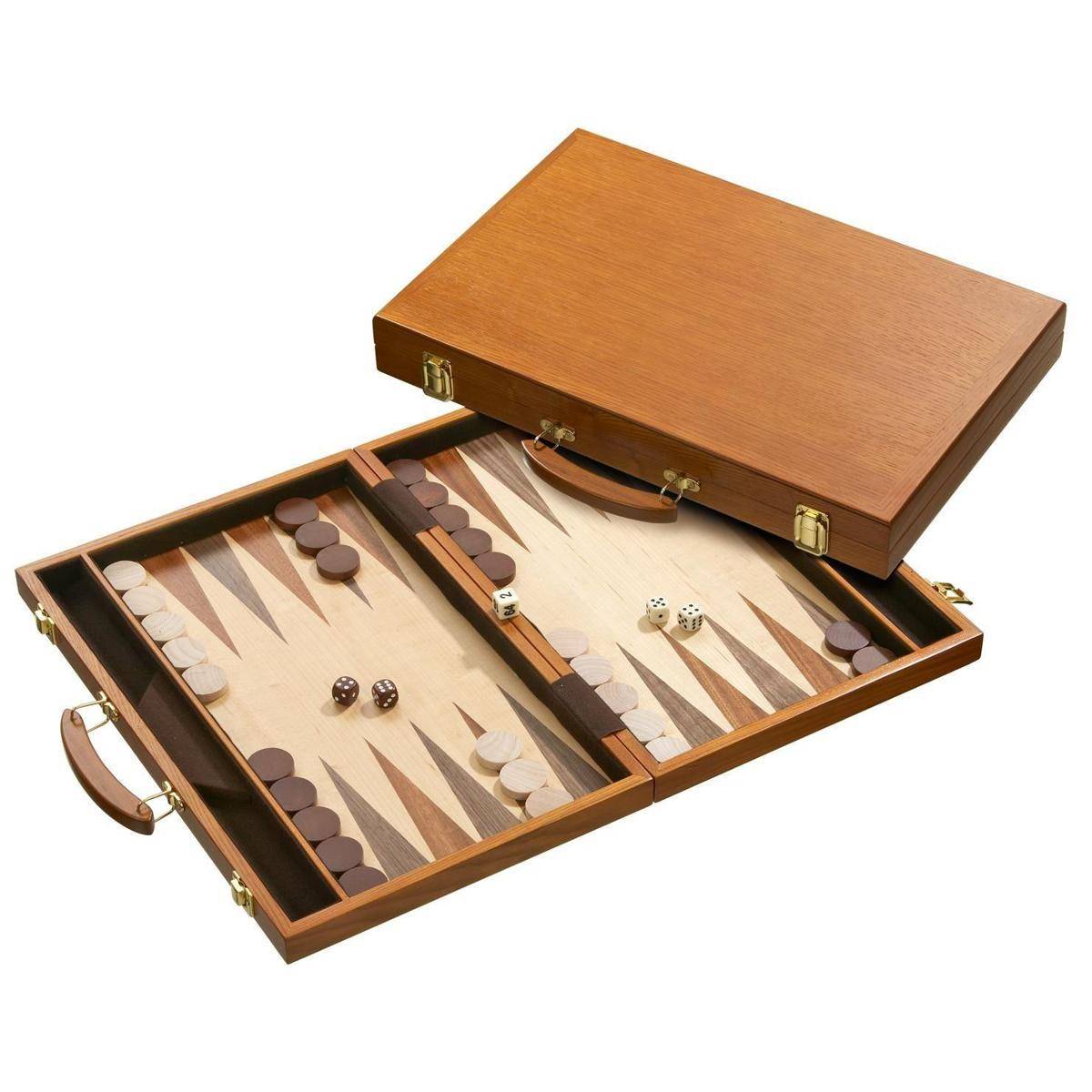 1104 - Backgammon Ithaka, groß,Brettspiel aus Holz, 1-2 Spieler, ab 8 Jahren