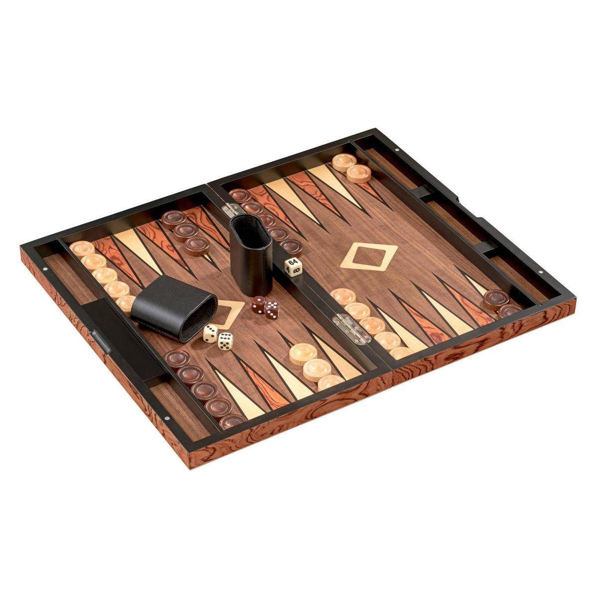 Backgammon Ikaria, groß, Magnetverschluss, Brettspiel, für 2 Spieler, ab 8 Jahren