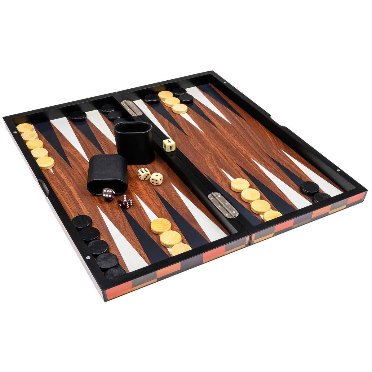 Backgammon Fourni, groß, Magnetverschluss, Brettspiel, für 2 Spieler, ab 6 Jahren