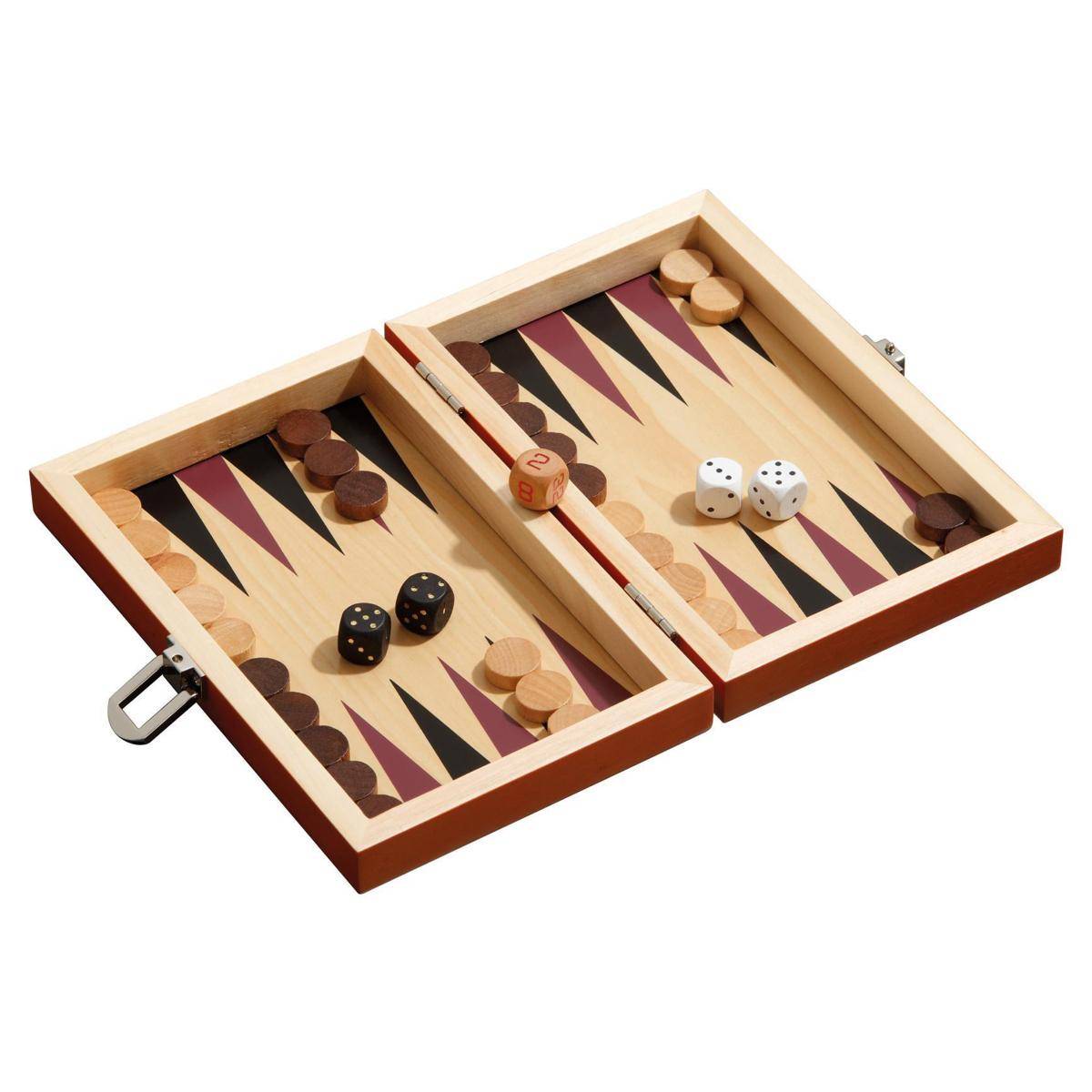 Backgammon Karpathos, mini, Brettspiel, für 2 Spieler, ab 8 Jahren (DE-Ausgabe)