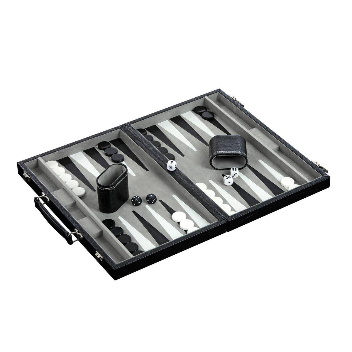 Backgammon, medium, Kunstleder, Brettspiel, für 2 Spieler, ab 6 Jahren