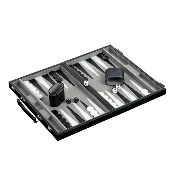 Backgammon, medium, Kunstleder, Brettspiel, für 2 Spieler, ab 6 Jahren Backgammon, medium, Kunstleder, Brettspiel, für 2 Spieler, ab 6 Jahren